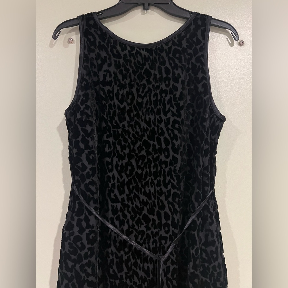 Vintage CDC Caren Desirée Company Black Evening Leopard Print Dress Size 10